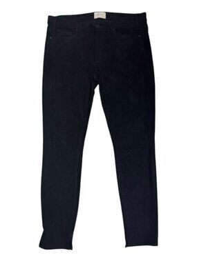 MCGUIRE Anthropologie Vegan Suede Designer Skinny Black Jeans Pants Women 34x30